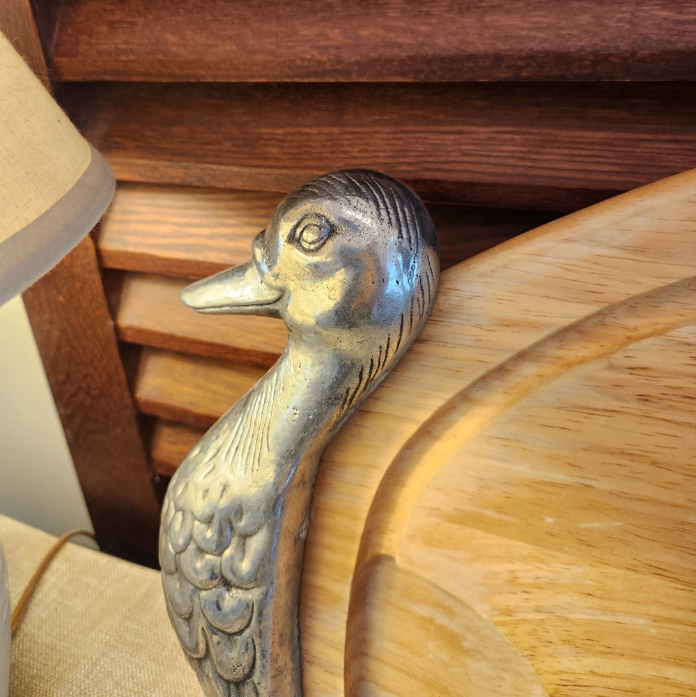 Turkey tray, Wood and Pewter